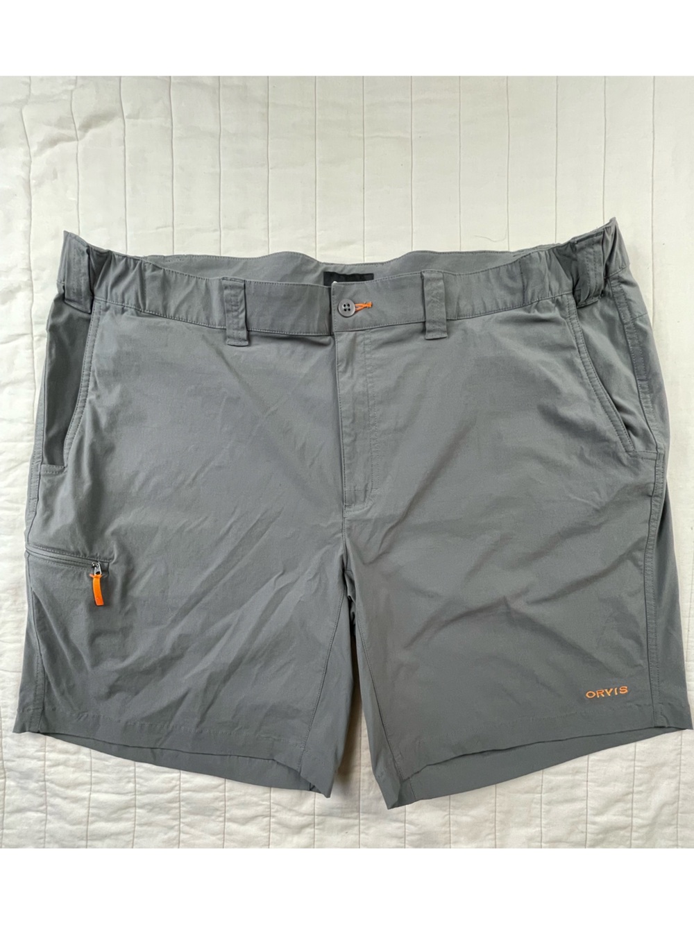 Orvis Gray Performance Shorts with Orange Accents XXL